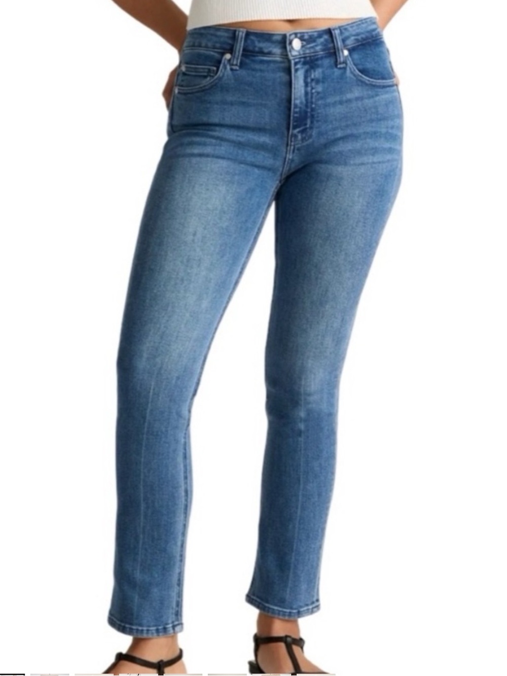 Quince Mid Rise Slim Straight Jeans Womens 30 - Medium Wash